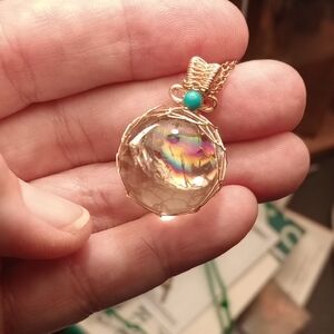 Crystal Ball With Rainbow Pendant